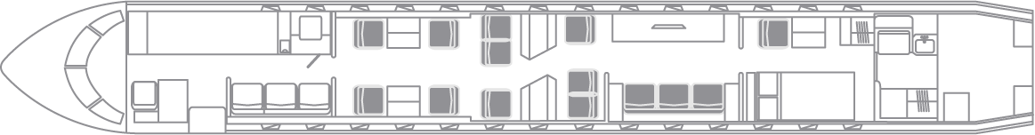 VistaJet Global 7500 day floor plan