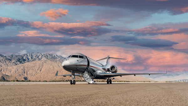 VistaJet Plane parked in the desert